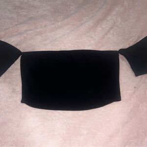 Black Off-Shoulder Crop Top